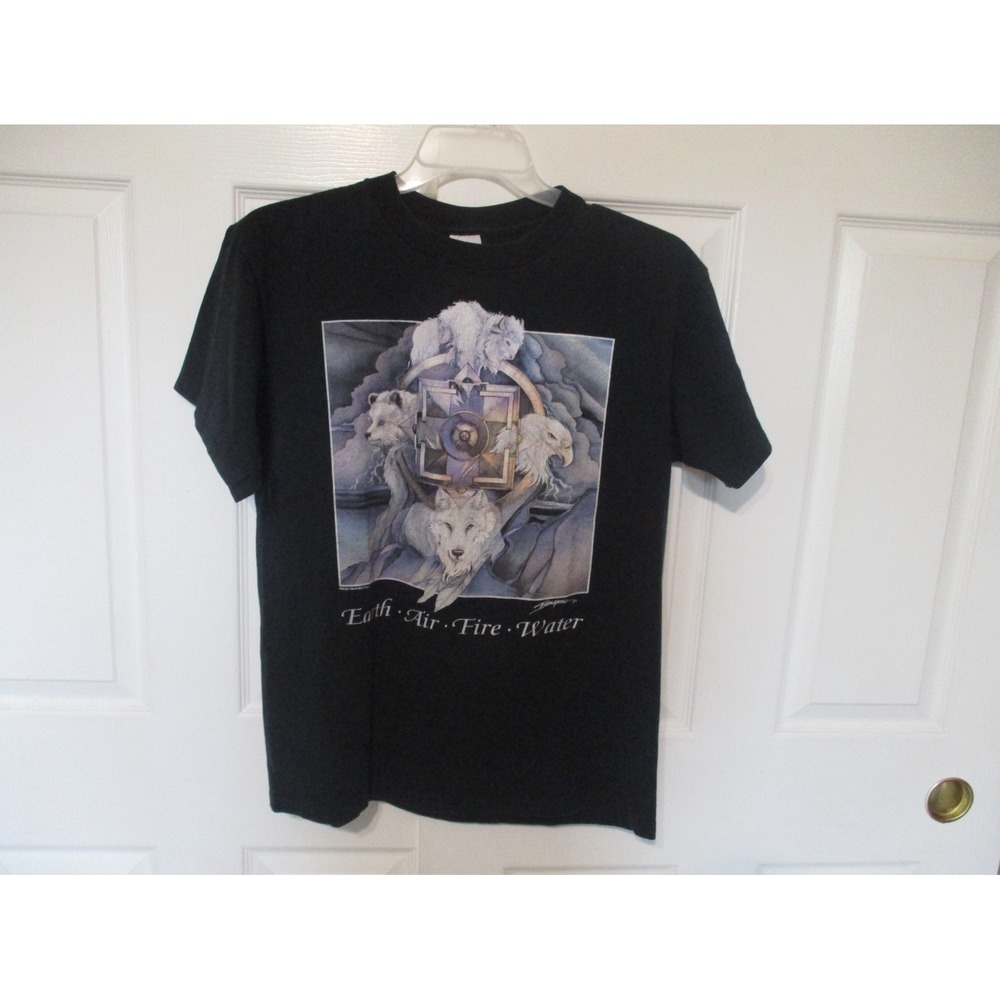Vtg 90s Earth Air Fire Water Native American Dream Catcher T-Shirt Size Large - Picture 4 of 14
